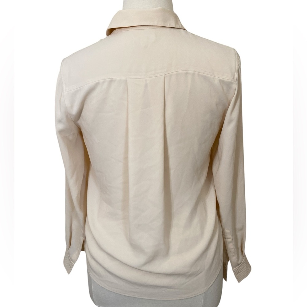 Normcore Cream Button Down Blouse Classic Minimal… - image 3